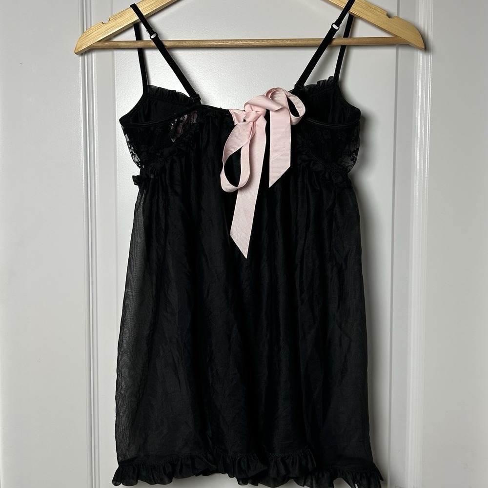 Victoria's Secret Sexy Little Things Black Babydoll Chemise Y2K Coquette Style - Picture 2 of 2
